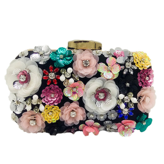 Flower Beaded Banquet Bag Party Clutch