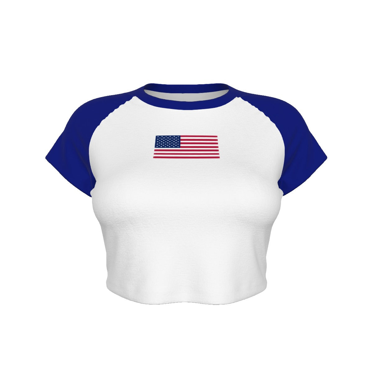 USA flag Cropped Tee (Blue)