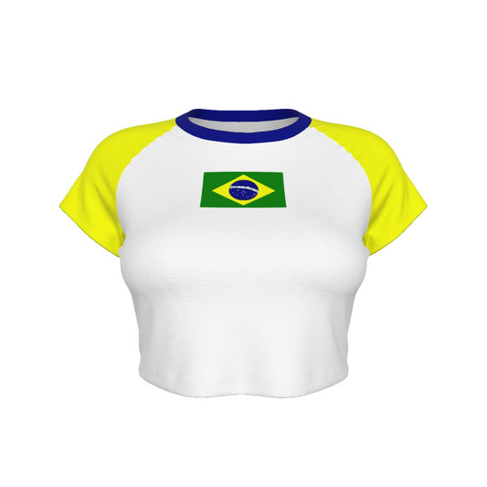 Brazilian flag Cropped Tee (Yellow)