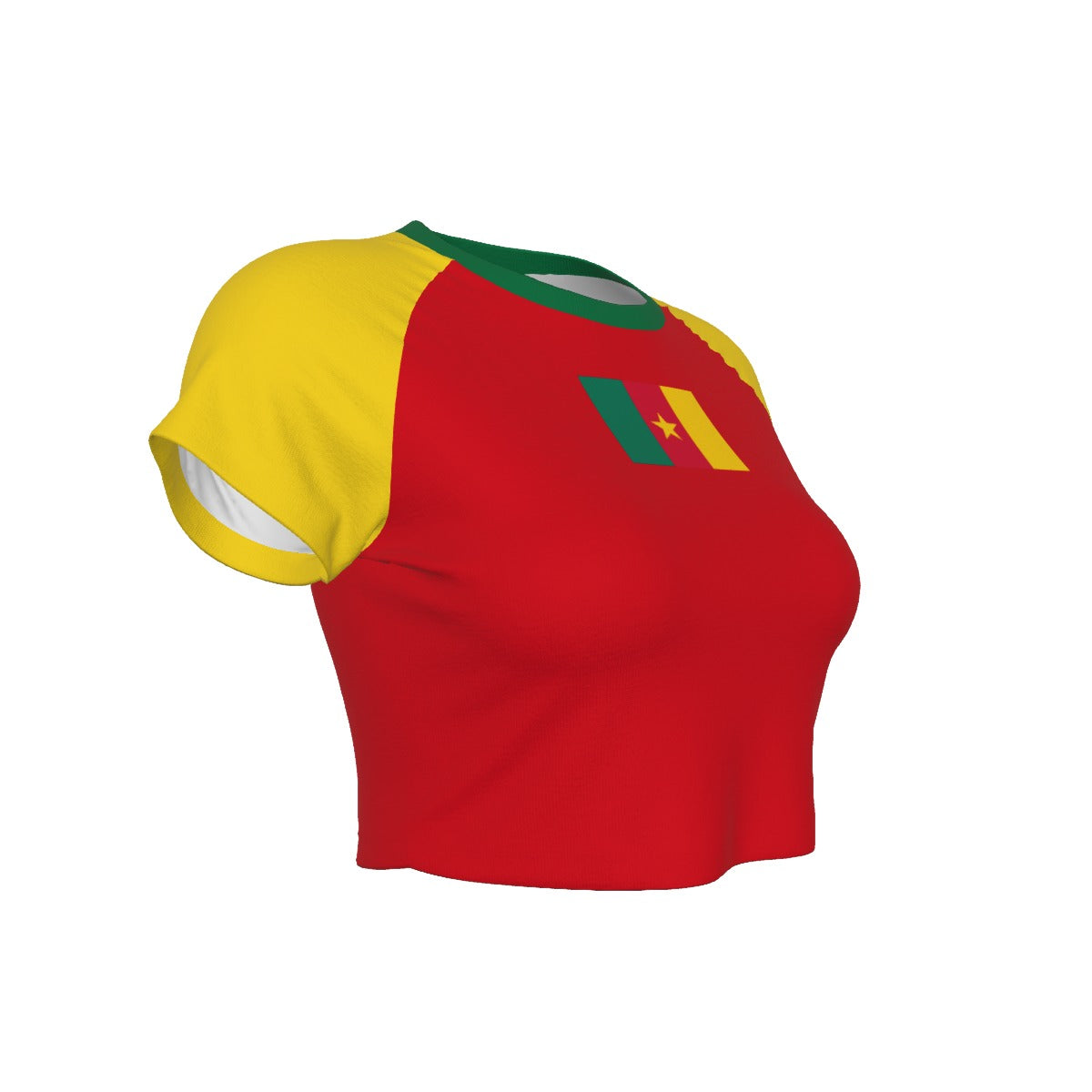 Cameroonian flag Cropped Tee (Yellow)