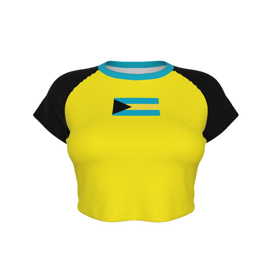 Bahamian flag Cropped Tee (Black)