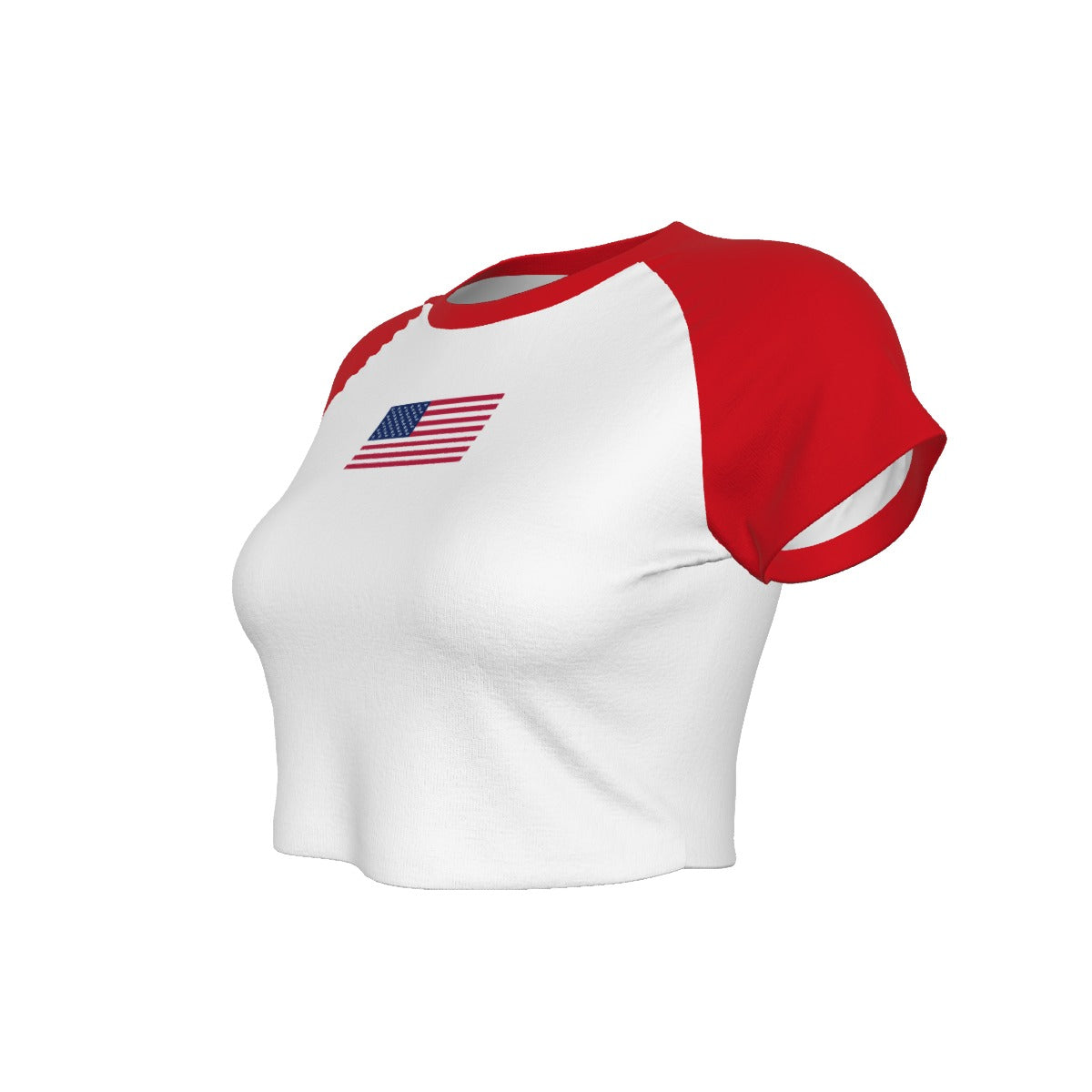 USA flag Cropped Tee (Red)