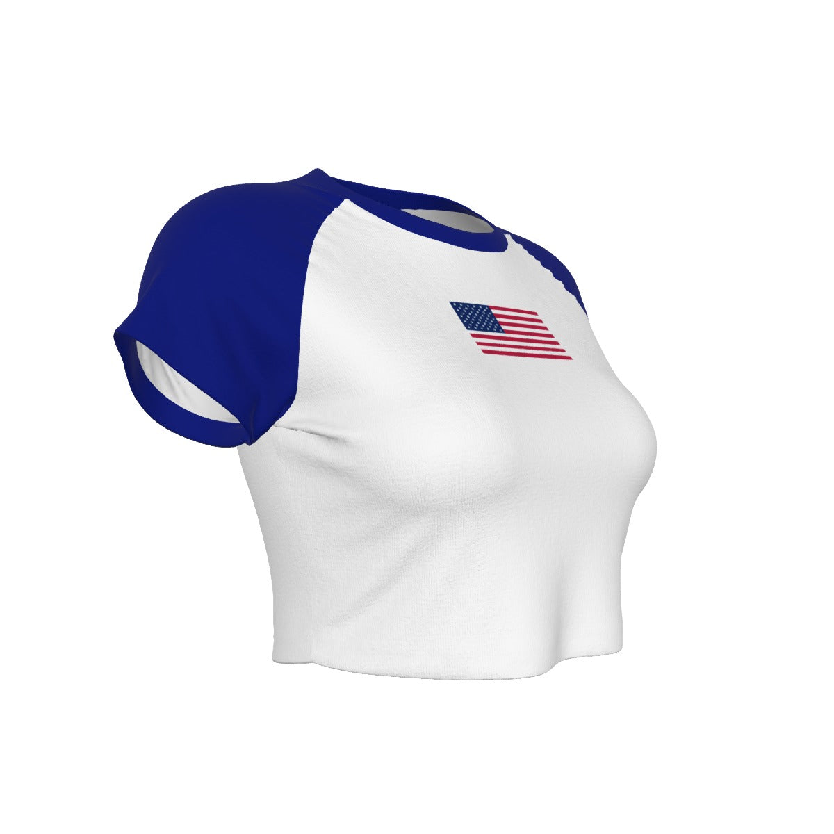 USA flag Cropped Tee (Blue)