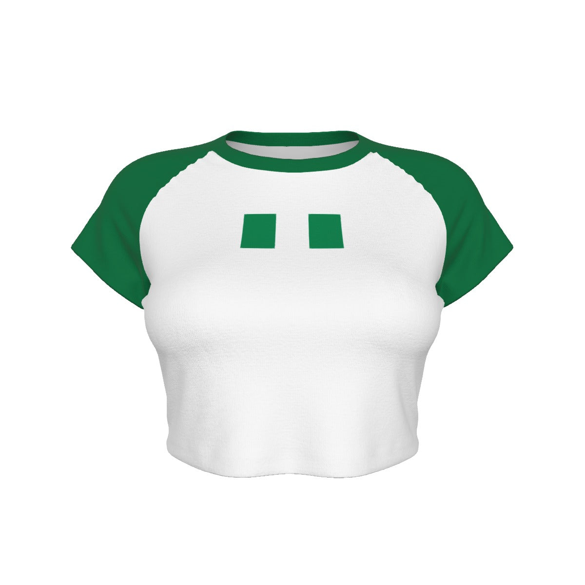 Nigerian flag Cropped Tee (White)