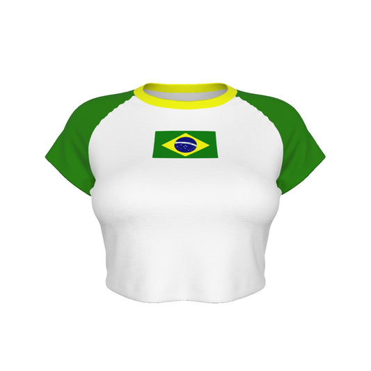 Brazilian flag Cropped Tee (Green)