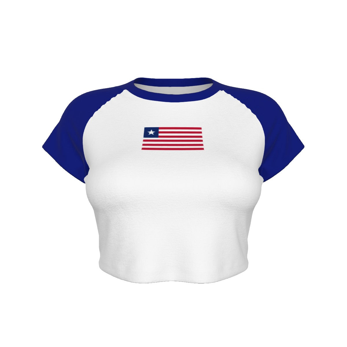 Liberian flag Cropped Tee (Blue)