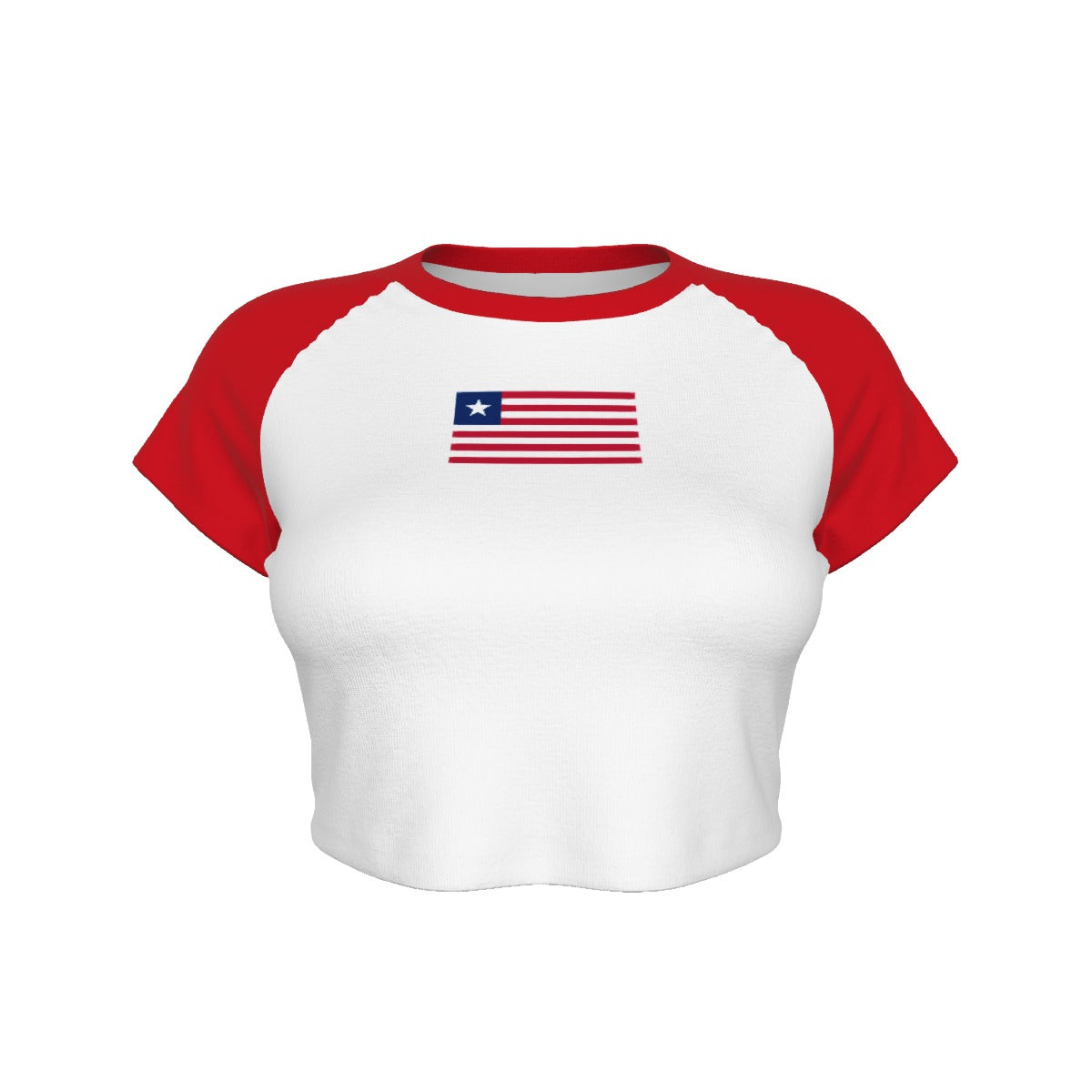 Liberian flag Cropped Tee (Red)